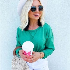 Green long sleeve tee